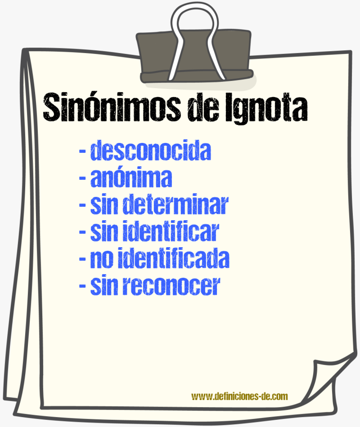 Sinónimos de ignota