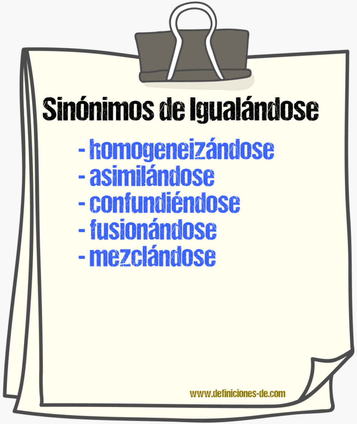 Sinónimos de igualándose