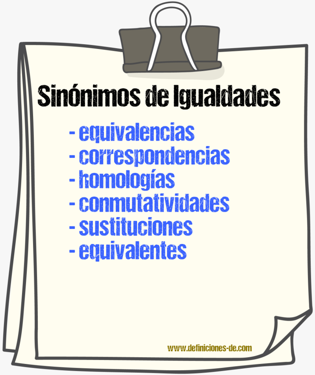 Sinónimos de igualdades