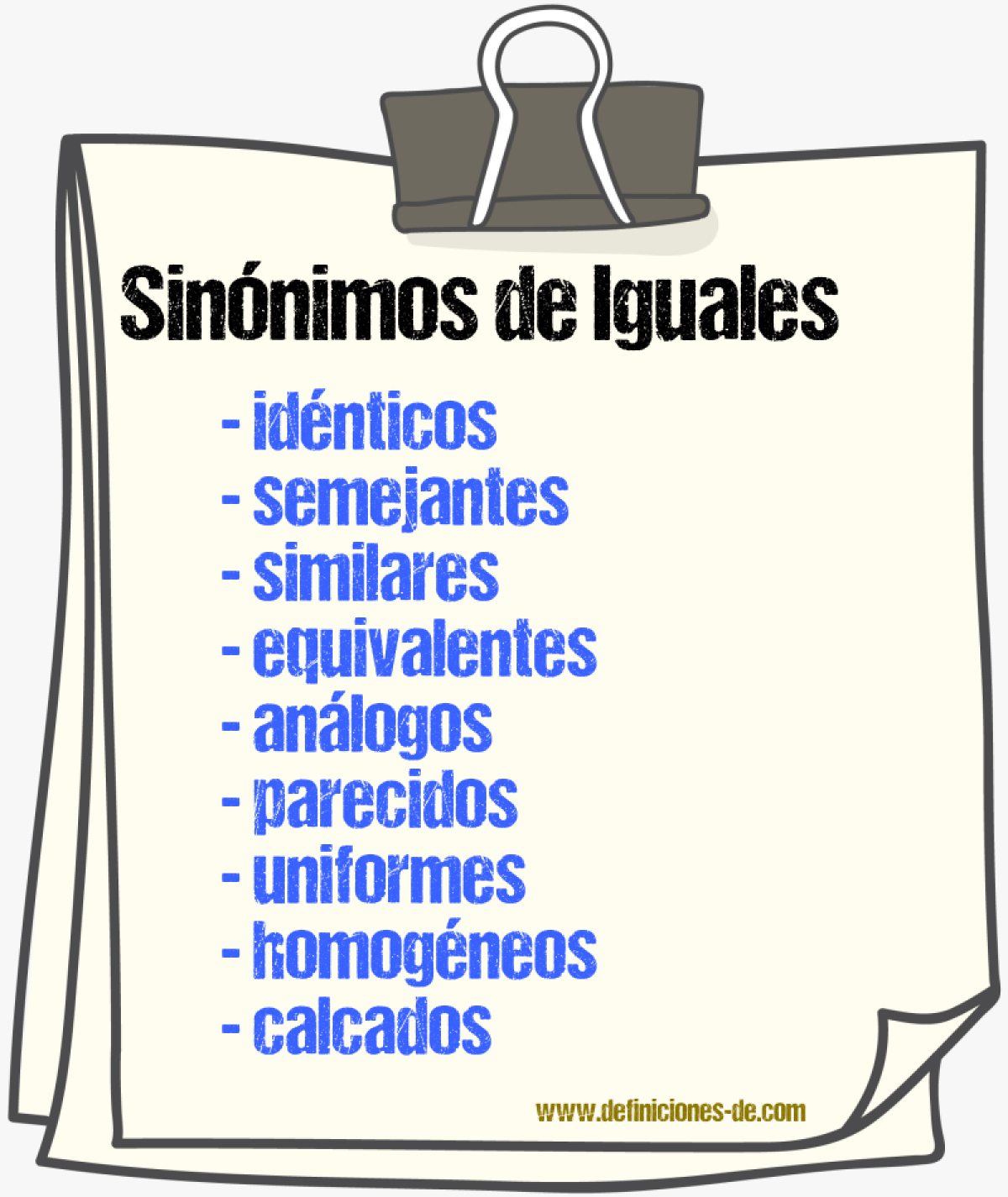 Sinónimos de iguales
