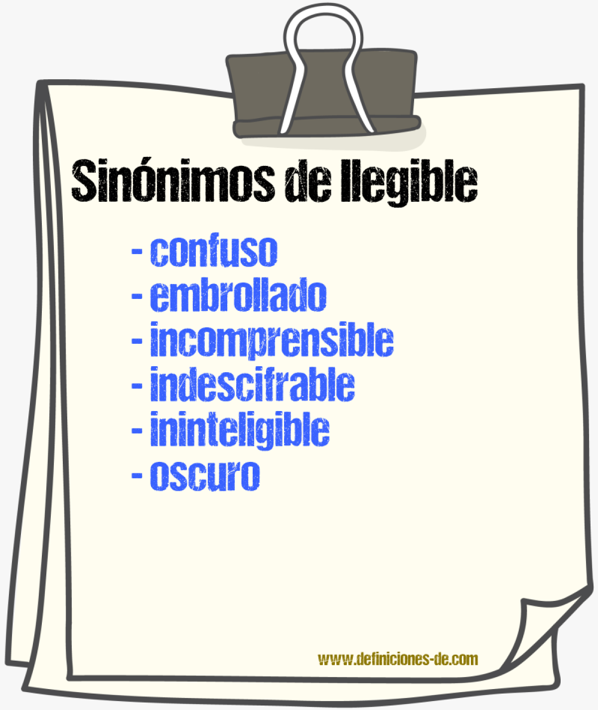 Sinnimos de ilegible