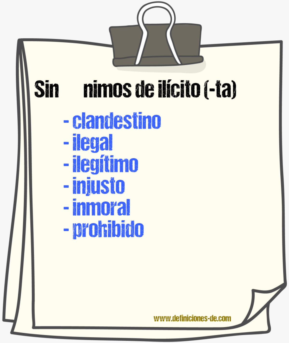 Sinnimos de ilcito