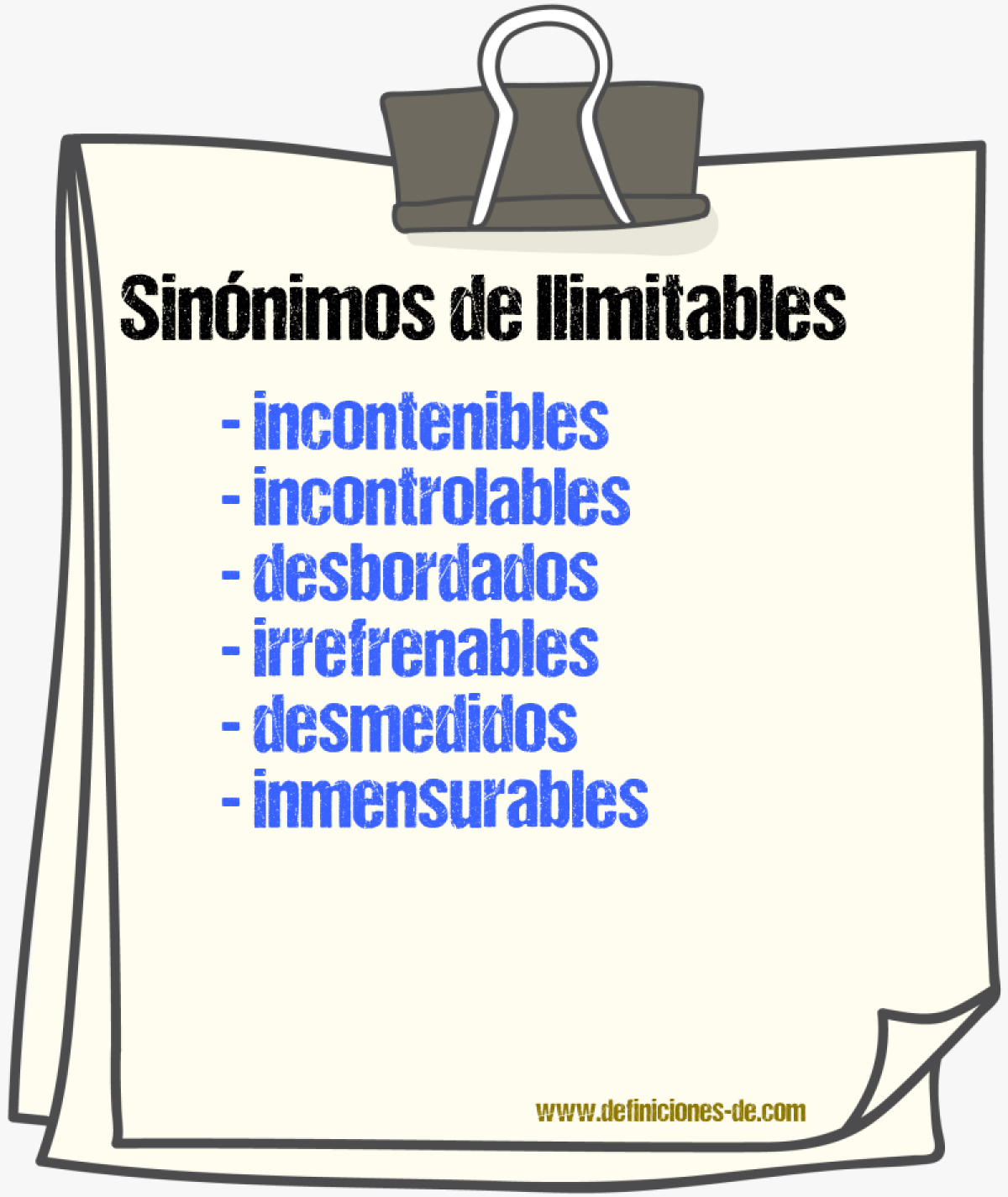 Sinónimos de ilimitables