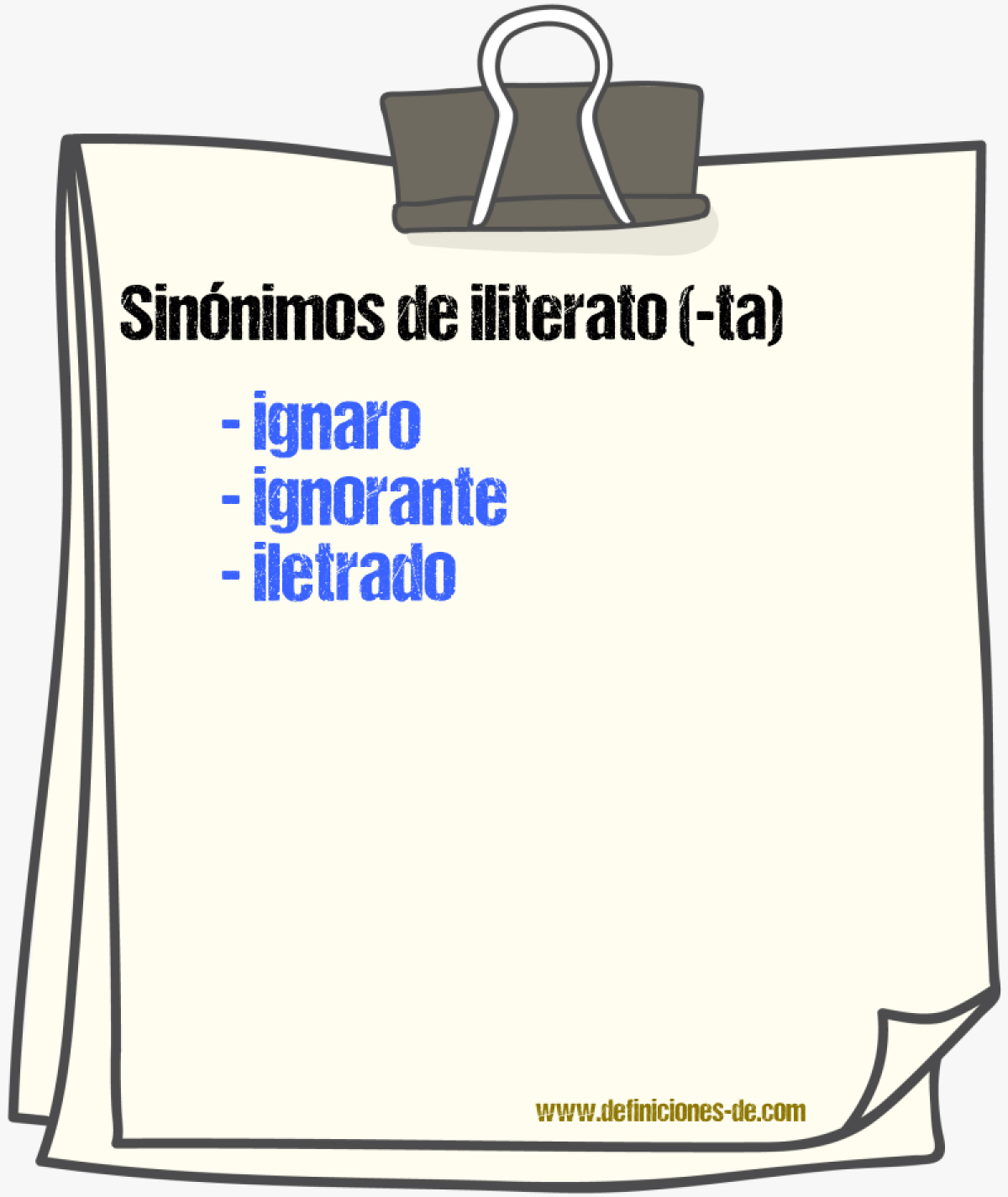 Sinnimos de iliterato