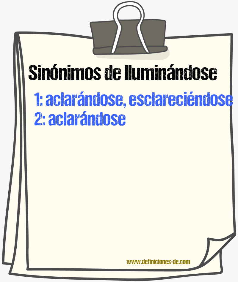 Sinónimos de iluminándose