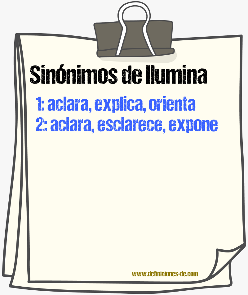 Sinónimos de ilumina