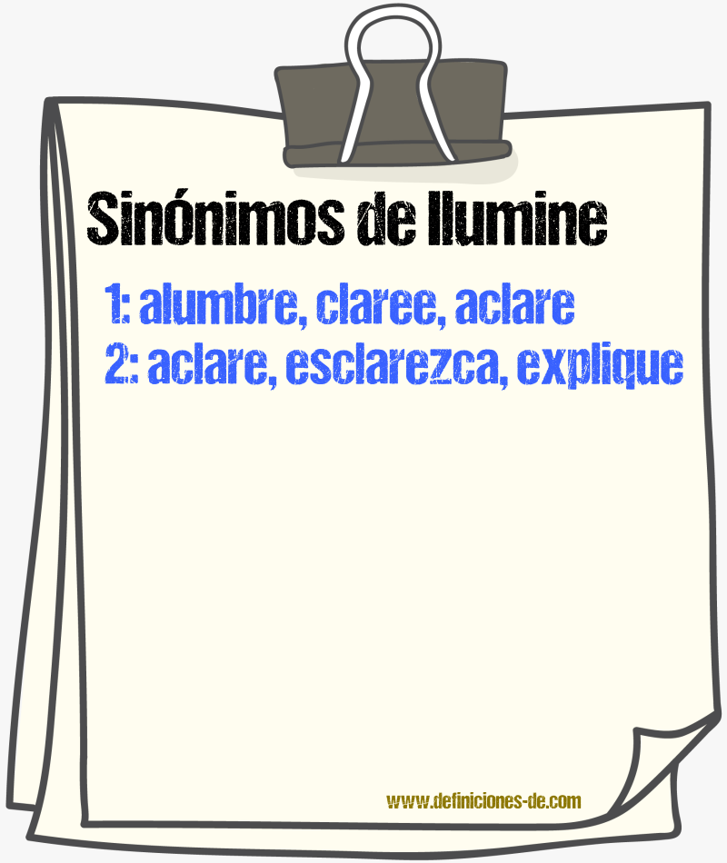 Sinónimos de ilumine