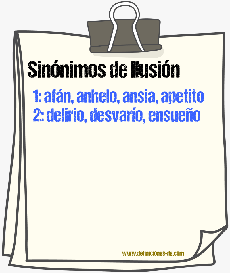 Sinnimos de ilusin