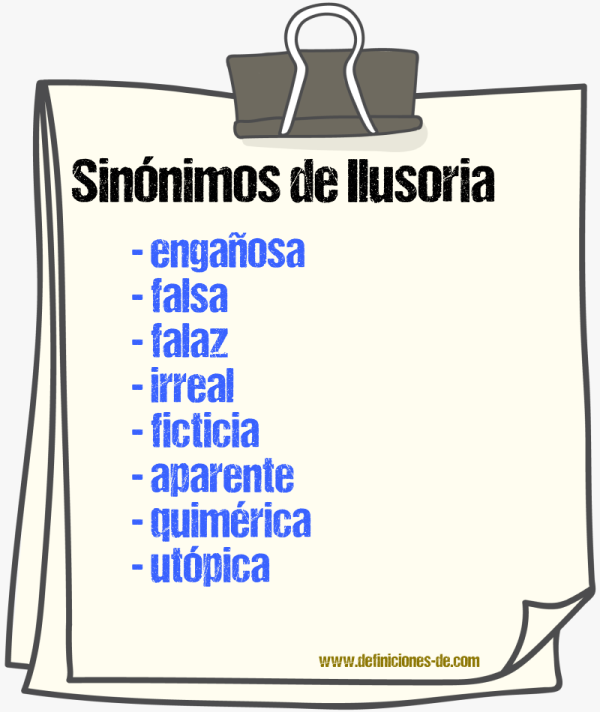 Sinónimos de ilusoria