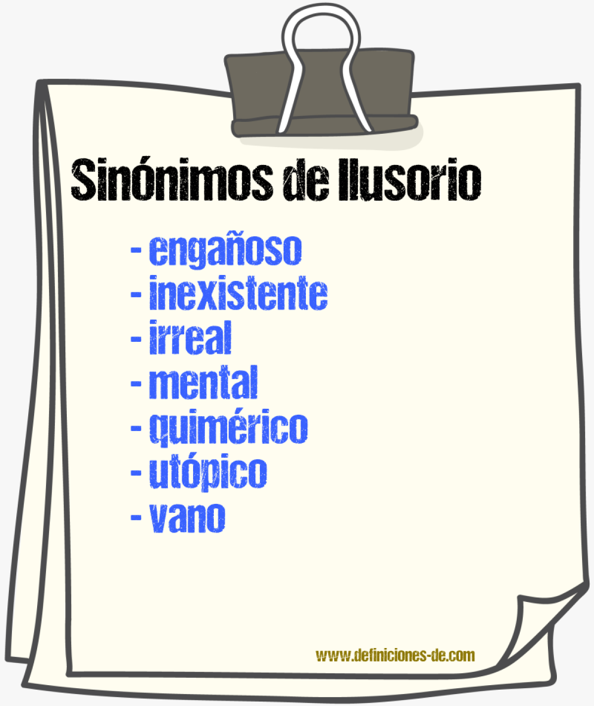 Sinnimos de ilusorio