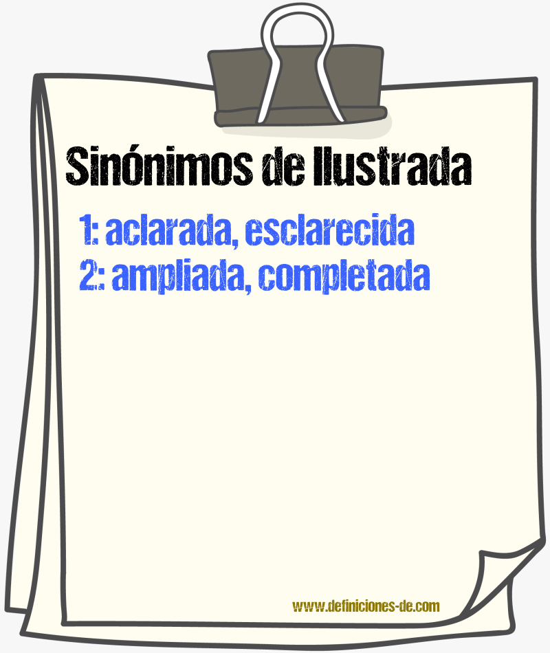 Sinónimos de ilustrada