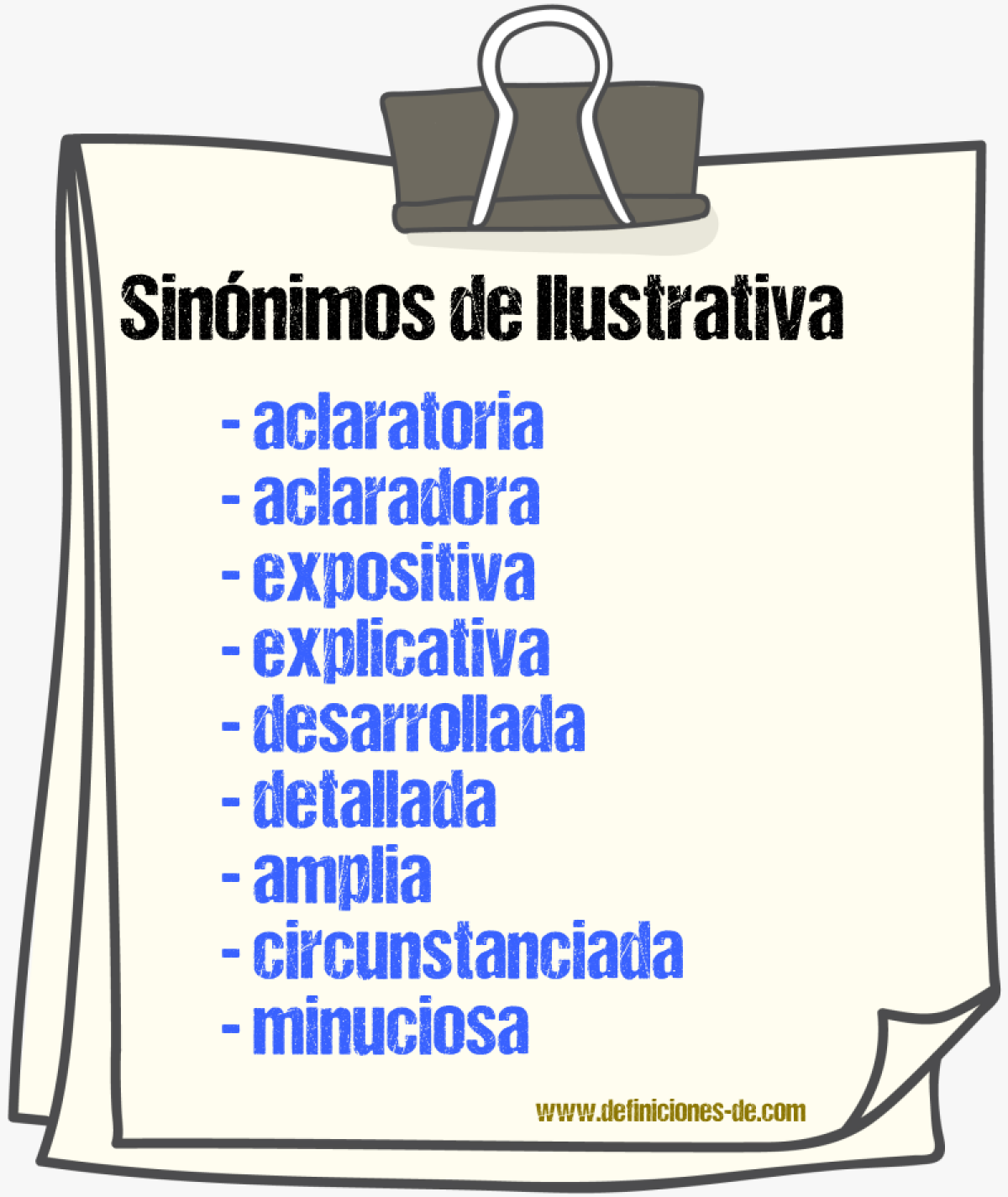 Sinónimos de ilustrativa