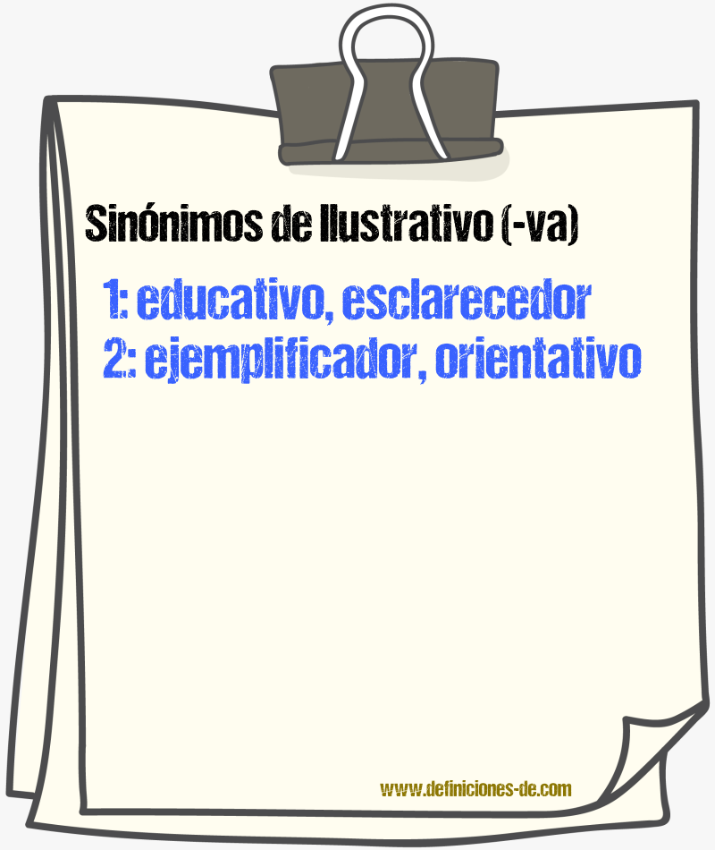 Sinnimos de ilustrativo