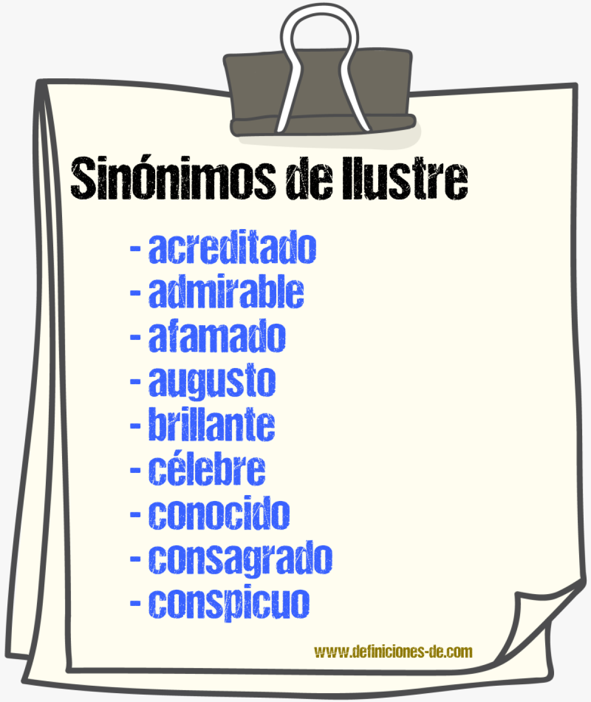 Sinnimos de ilustre