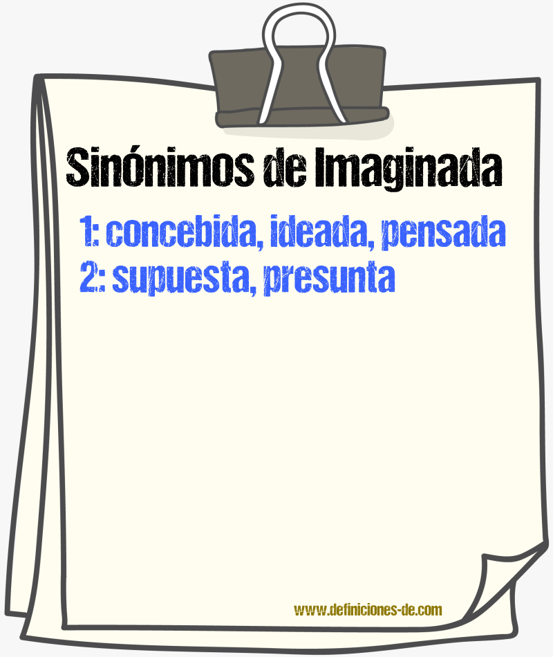 Sinónimos de imaginada
