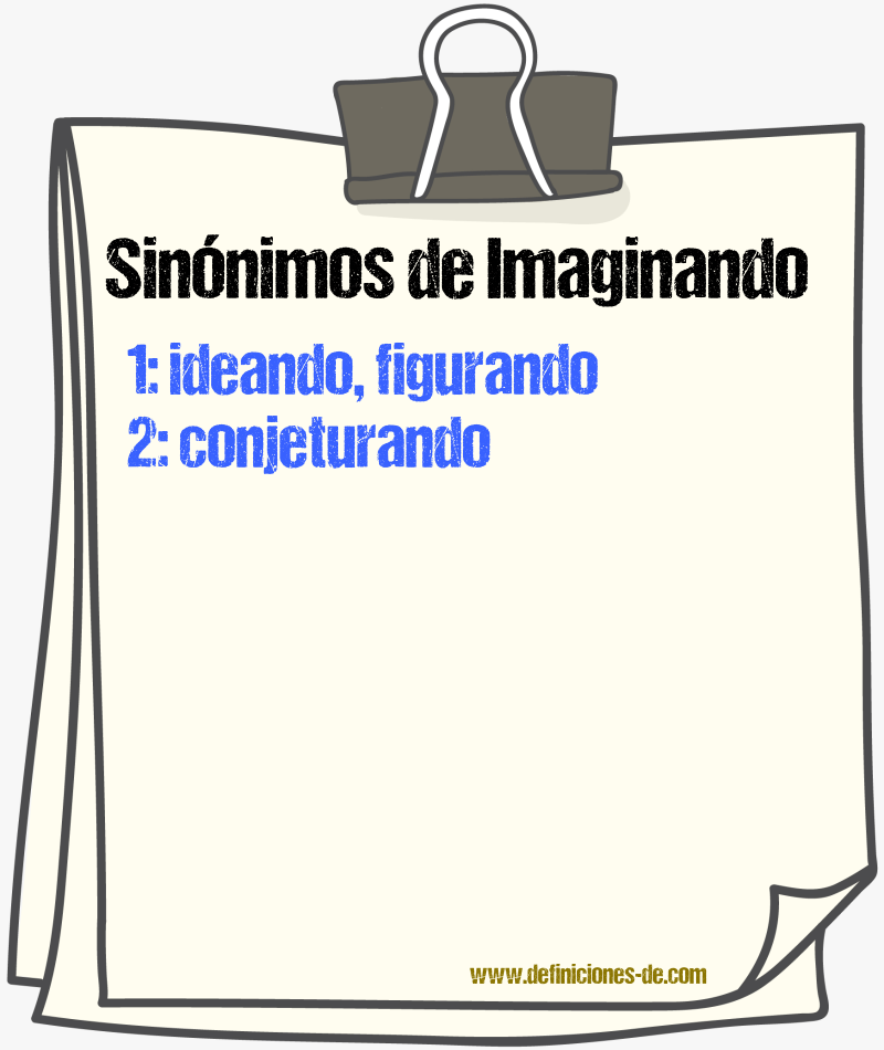 Sinónimos de imaginando