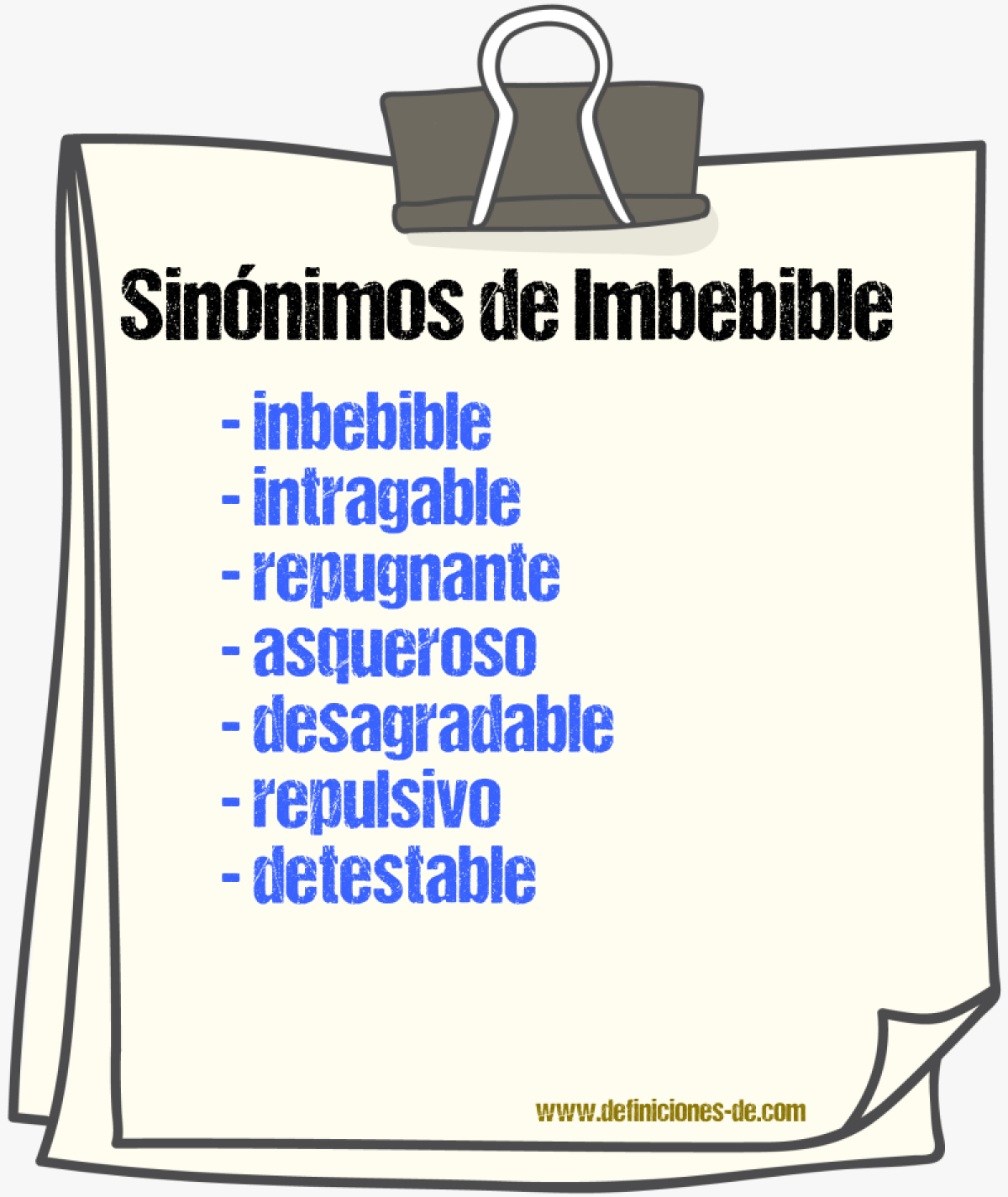 Sinónimos de imbebible