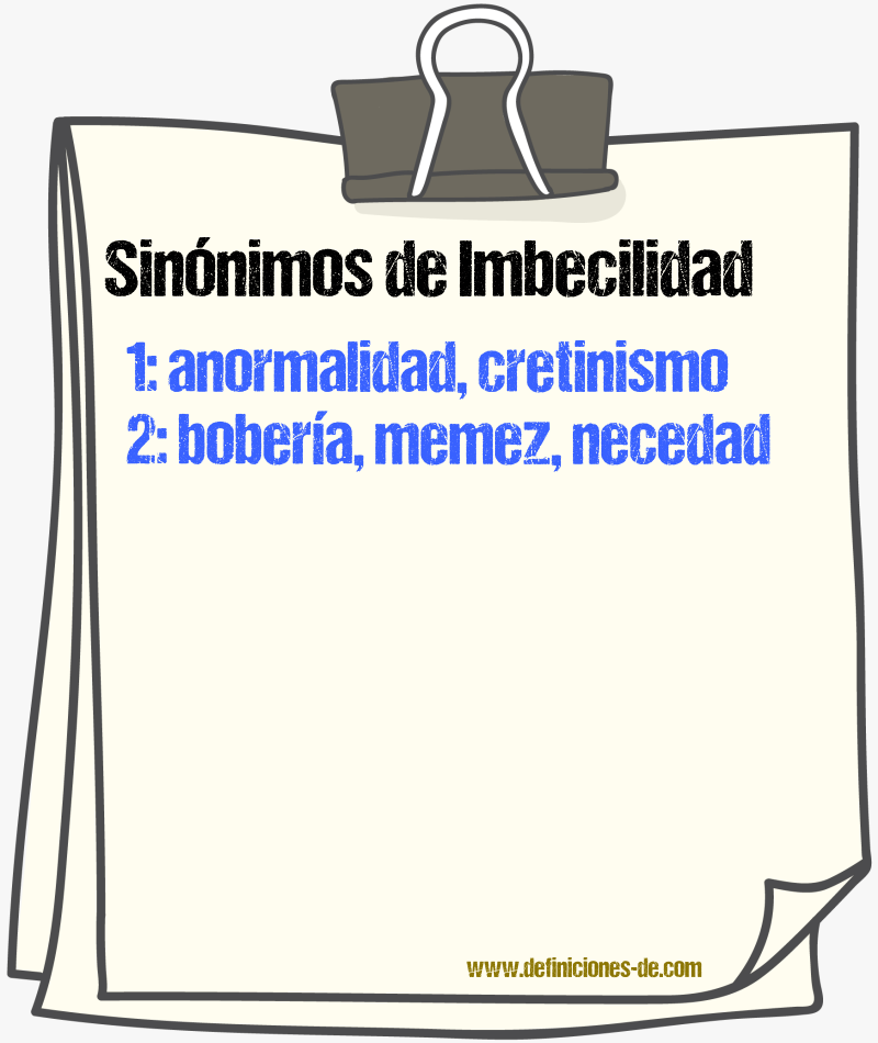 Sinnimos de imbecilidad