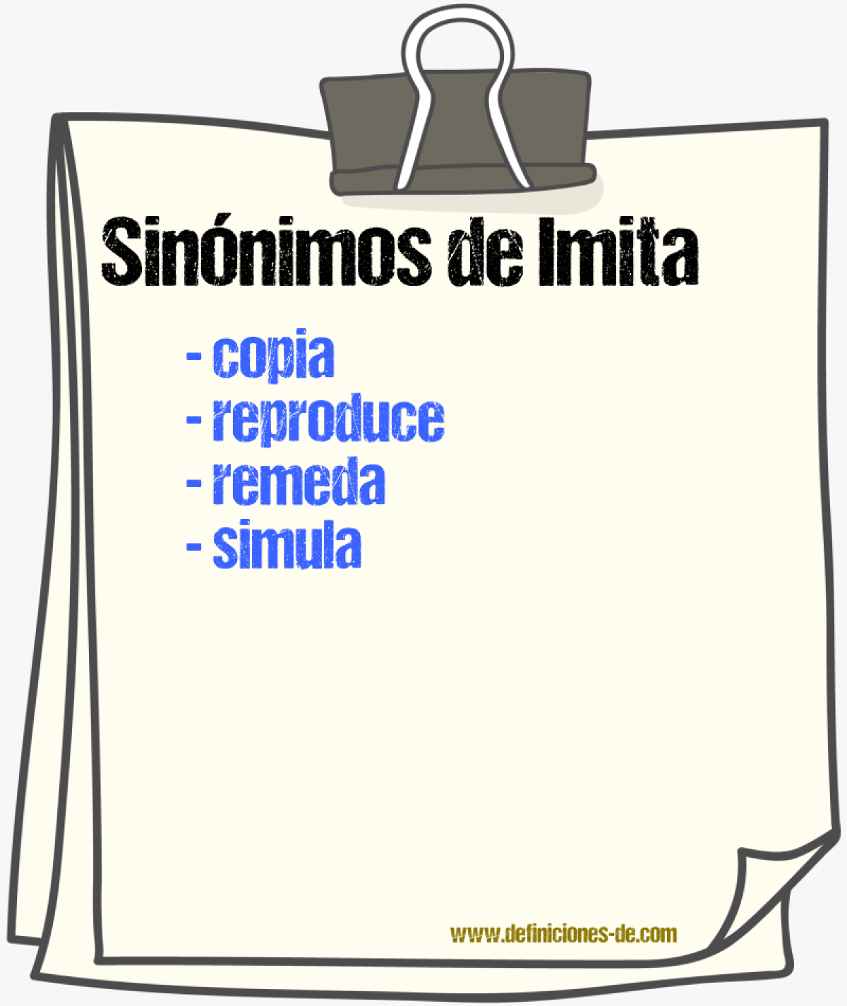 Sinónimos de imita