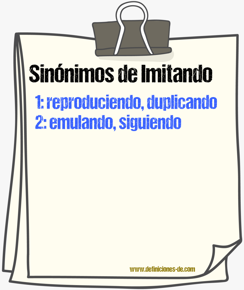 Sinónimos de imitando