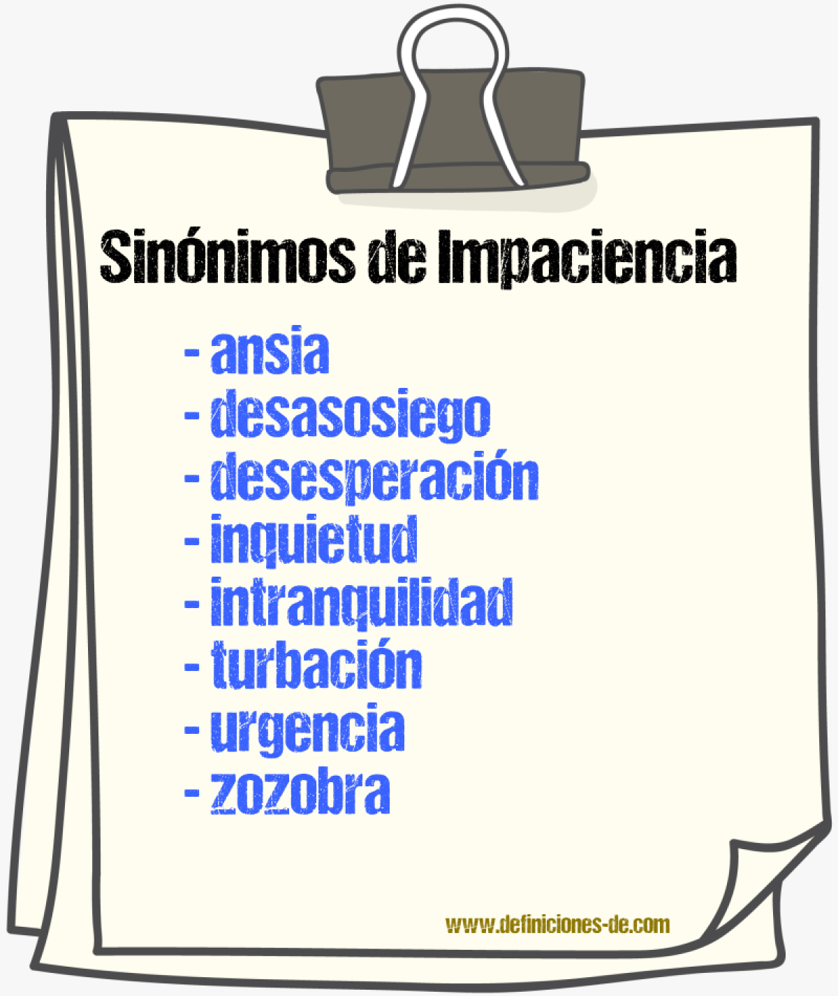 Sinnimos de impaciencia