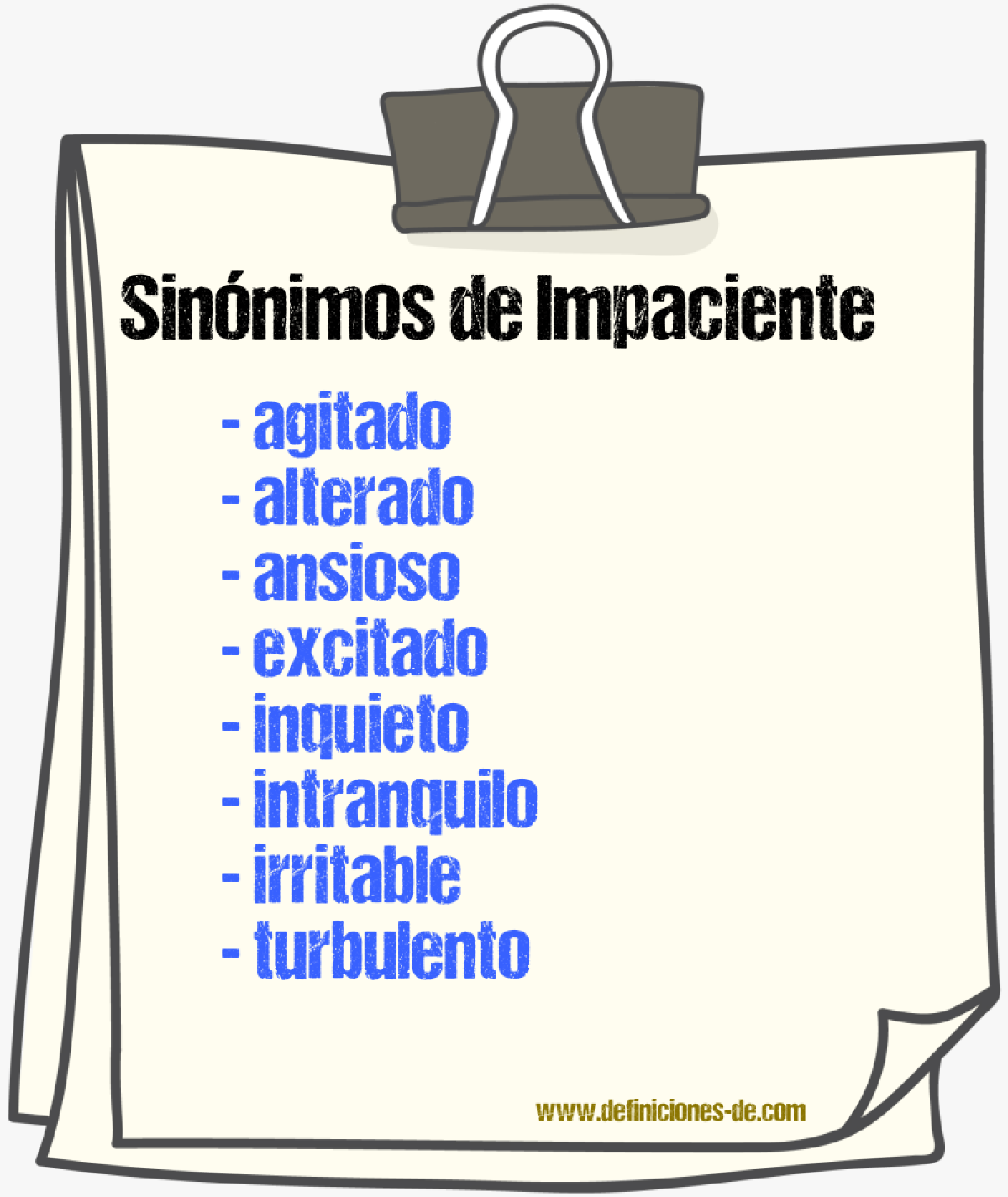 Sinnimos de impaciente