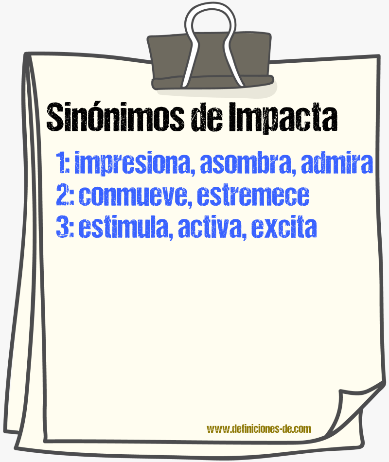Sinónimos de impacta