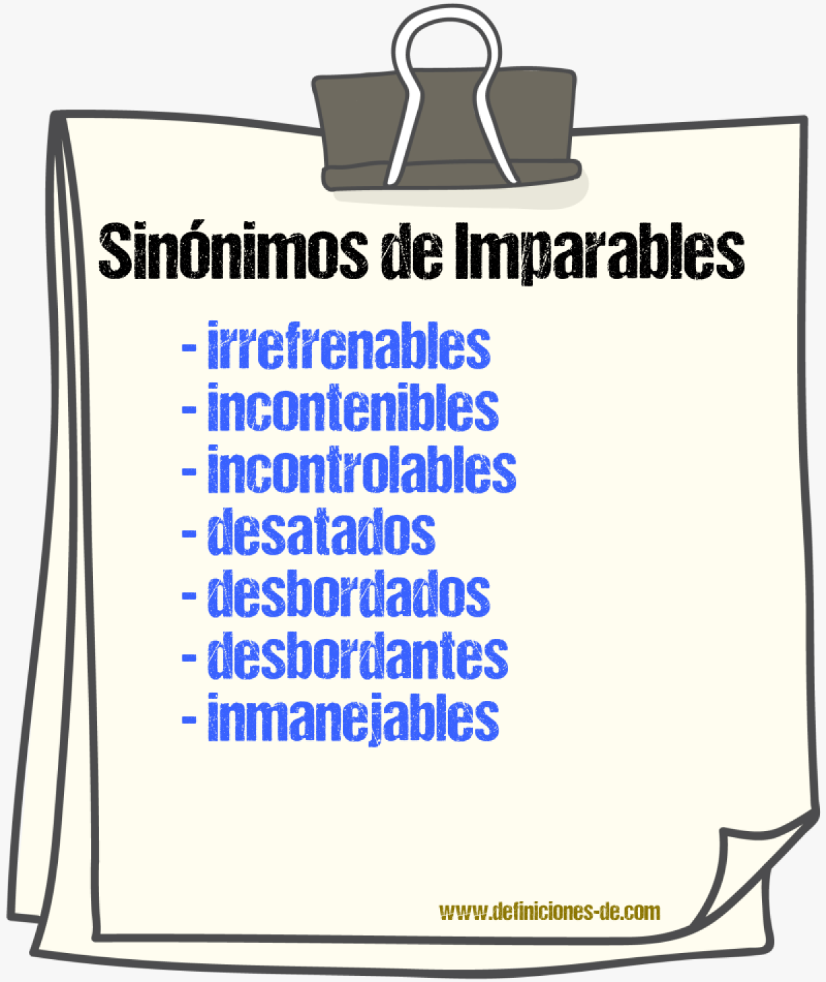 Sinónimos de imparables