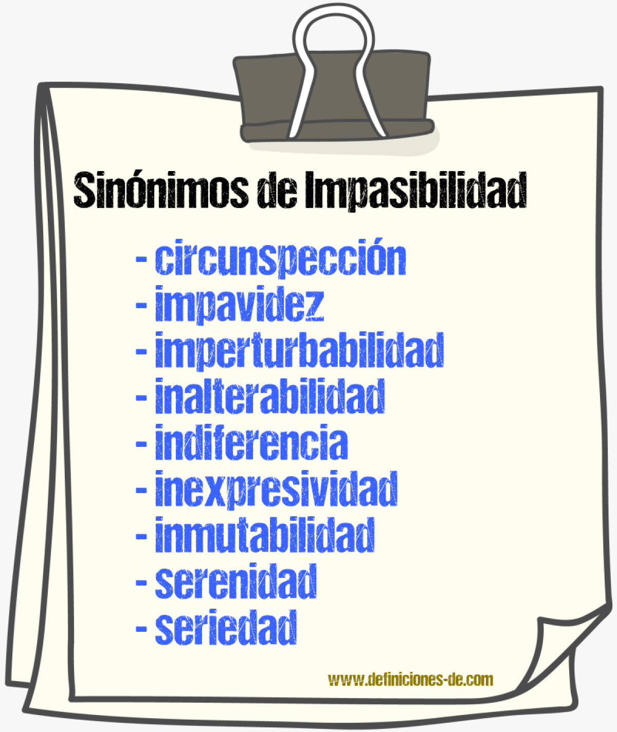 Sinnimos de impasibilidad