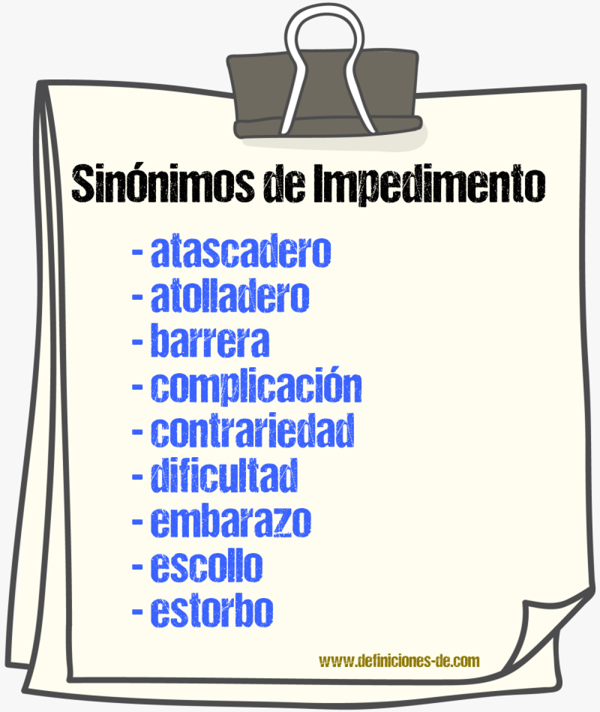 Sinnimos de impedimento