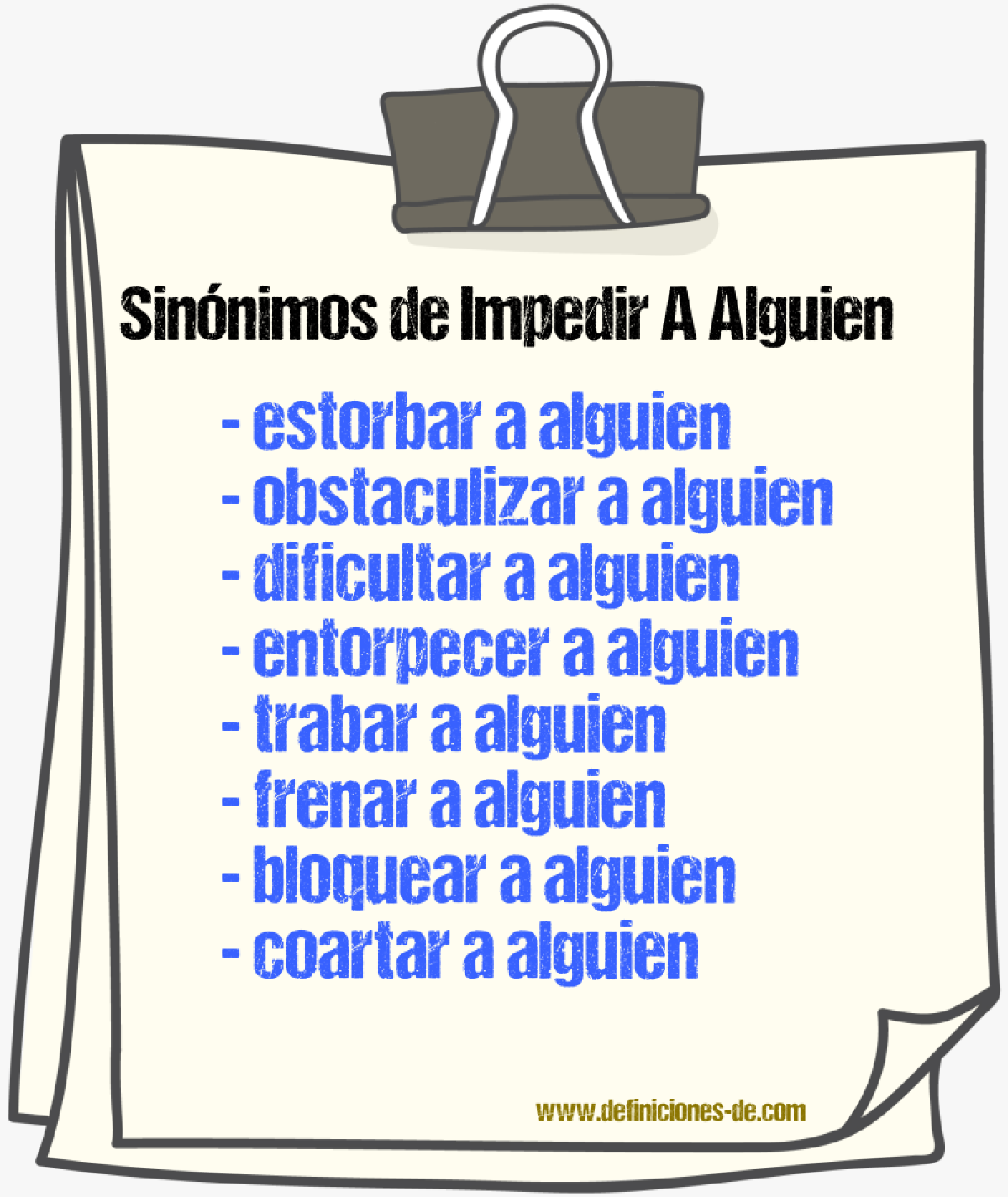 Sinónimos de impedir a alguien