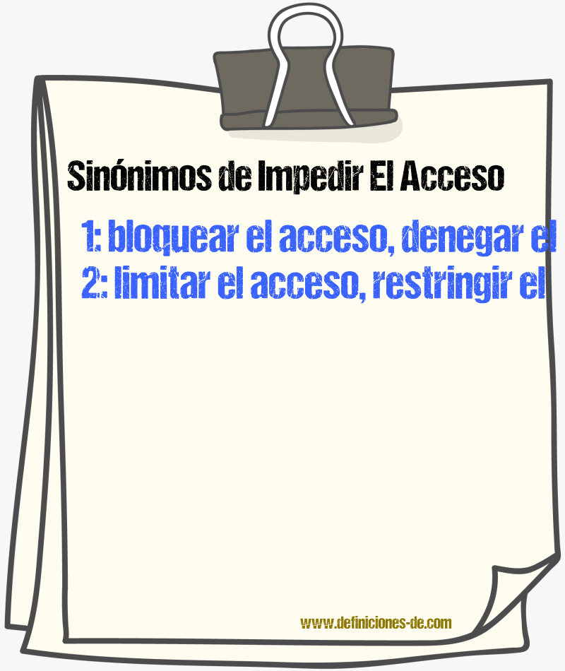 Sinónimos de impedir el acceso