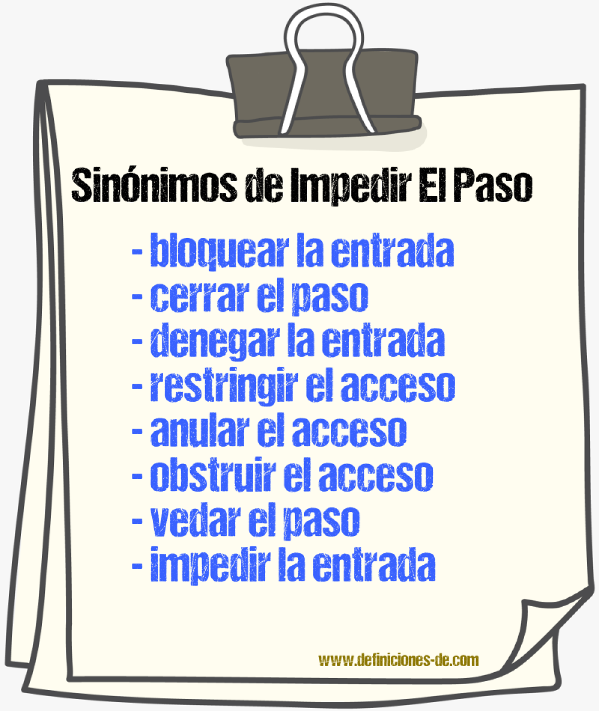Sinónimos de impedir el paso
