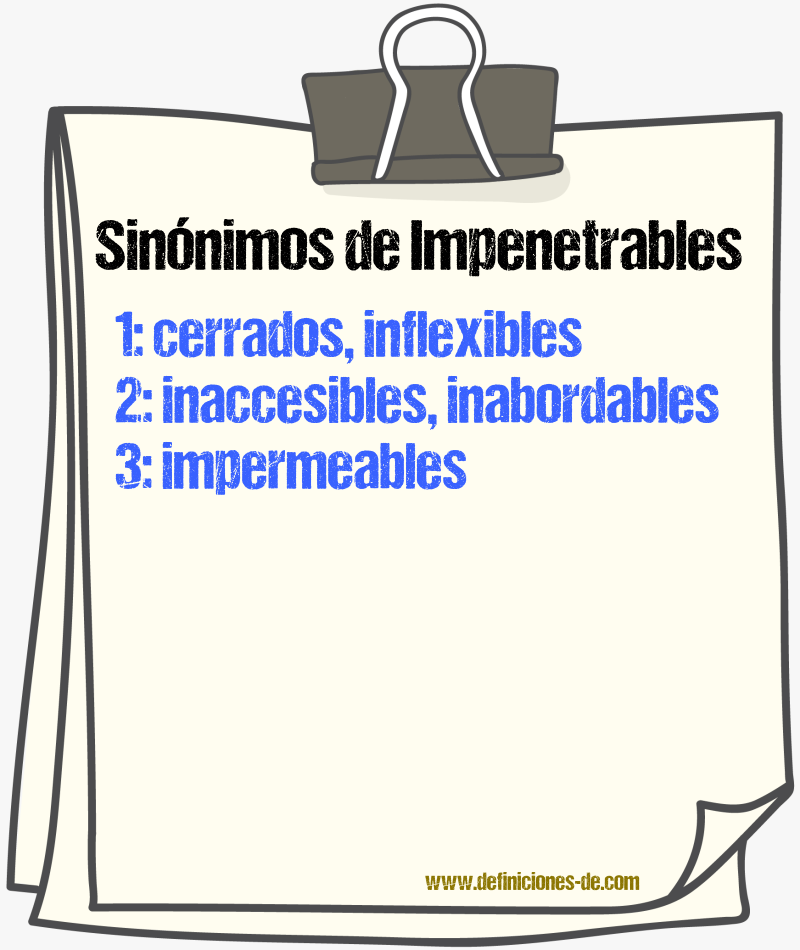 Sinónimos de impenetrables