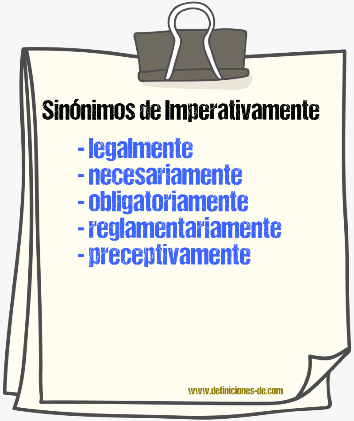 Sinnimos de imperativamente