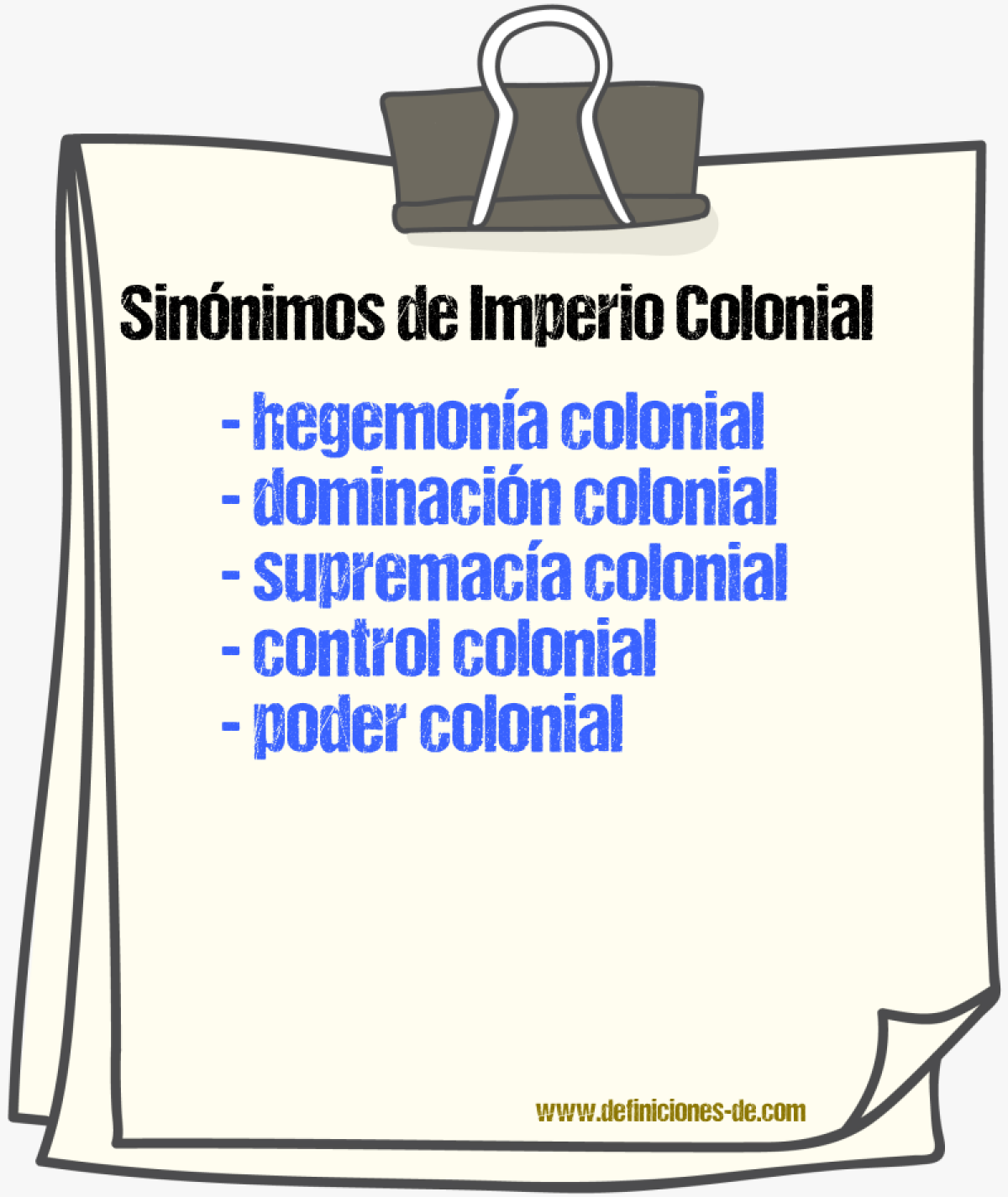 Sinónimos de imperio colonial