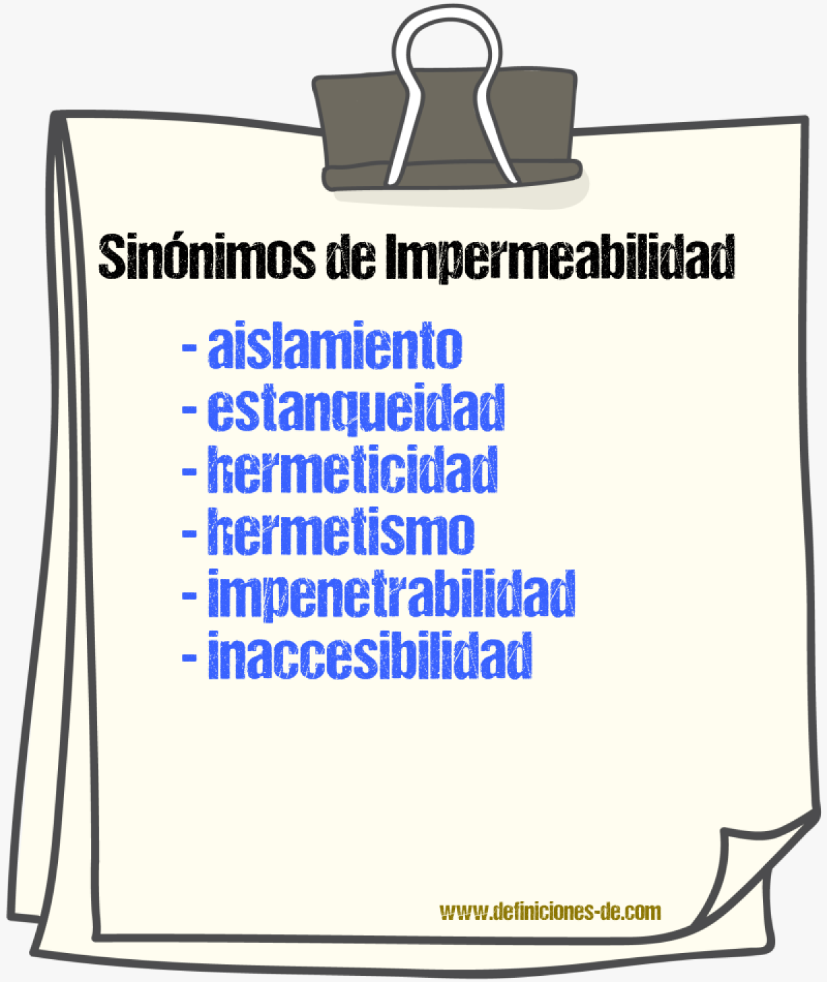 Sinnimos de impermeabilidad