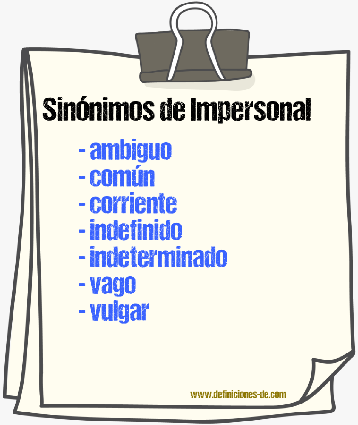 Sinnimos de impersonal