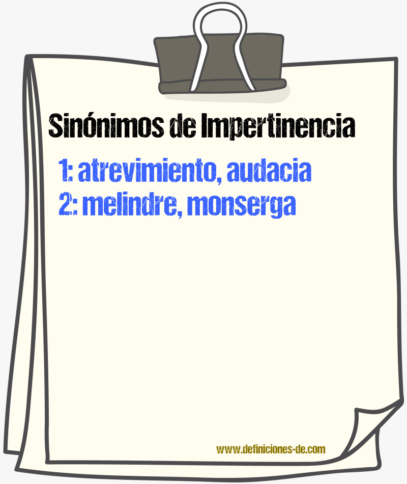 Sinnimos de impertinencia