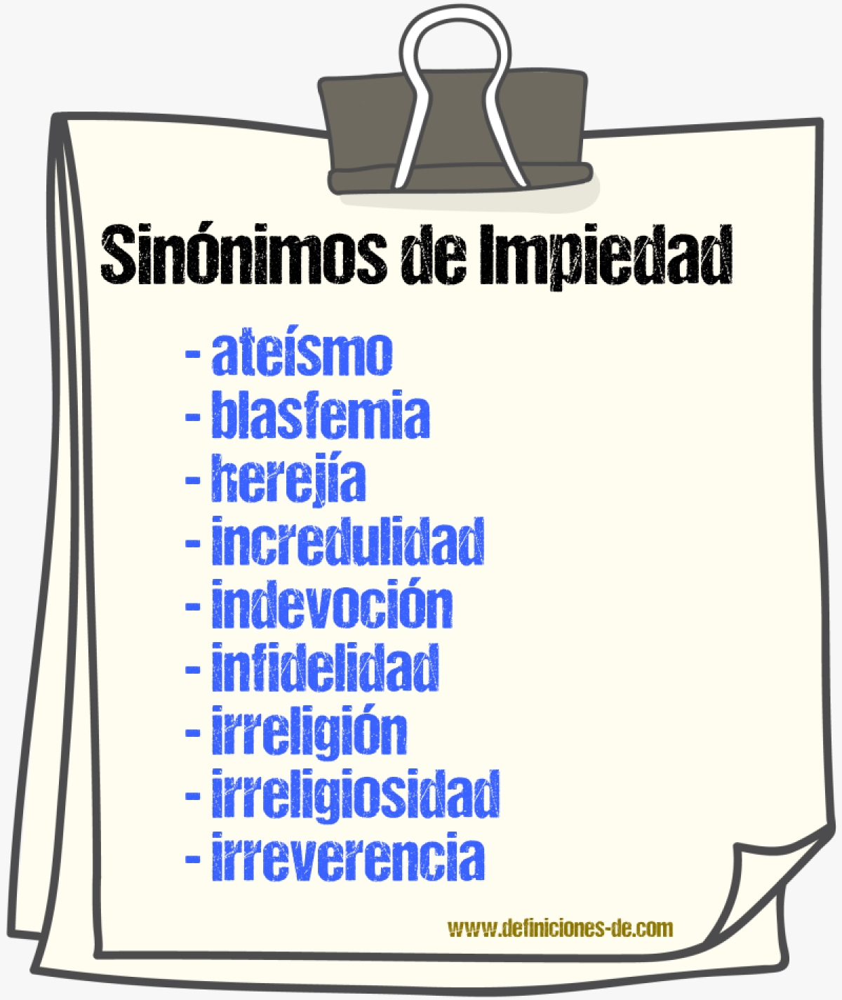 Sinnimos de impiedad