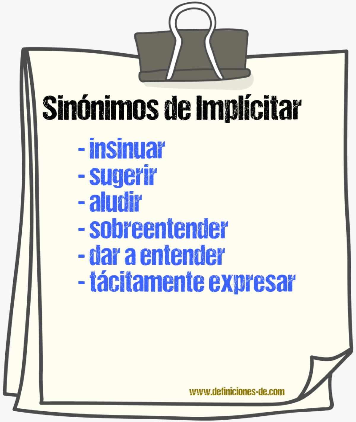 Sinónimos de implícitar