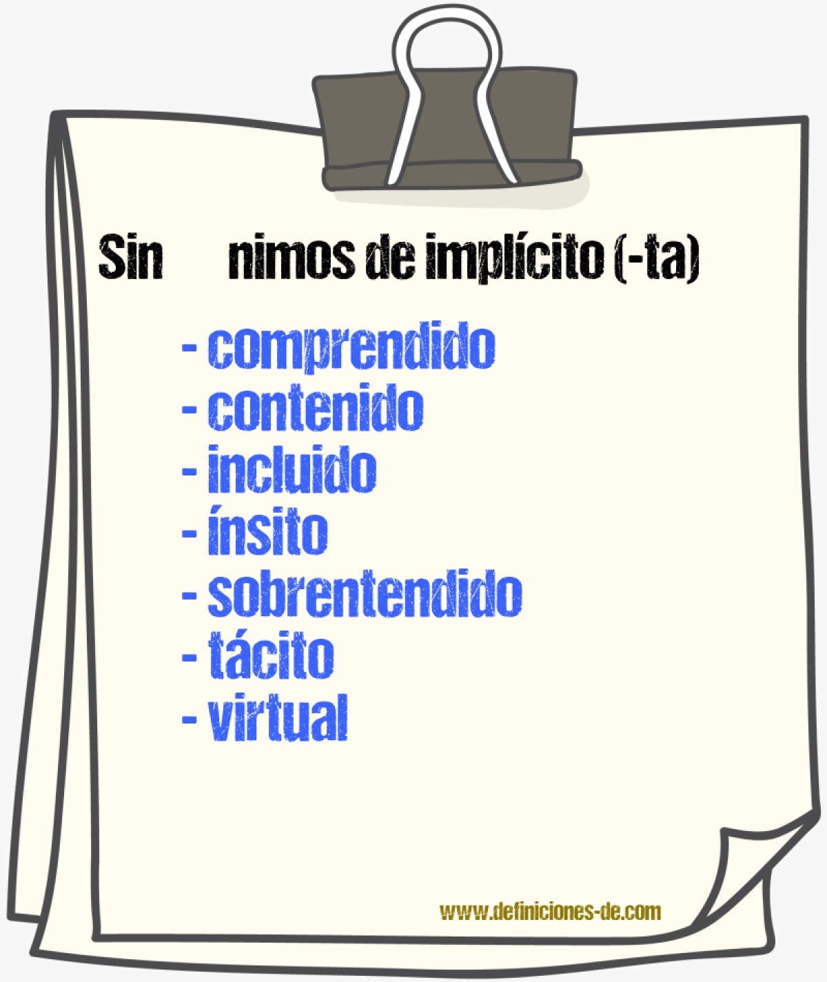 Sinnimos de implcito