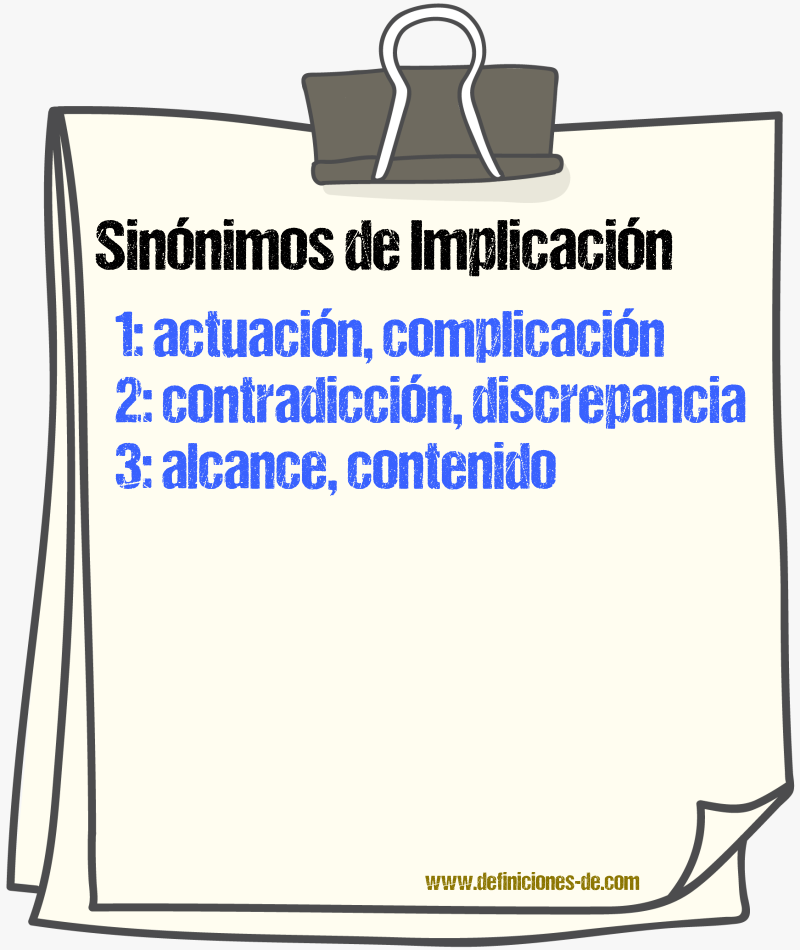 Sinnimos de implicacin