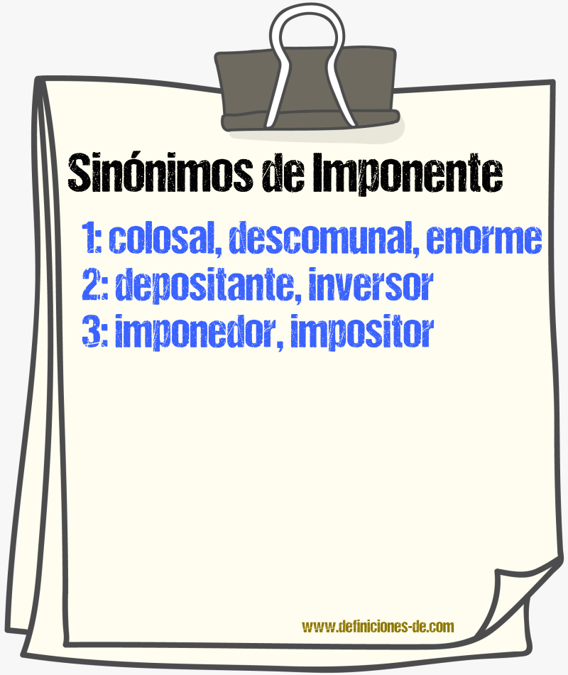 Sinnimos de imponente