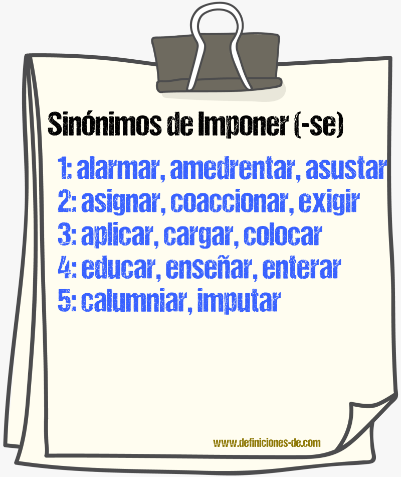 Sinnimos de imponer