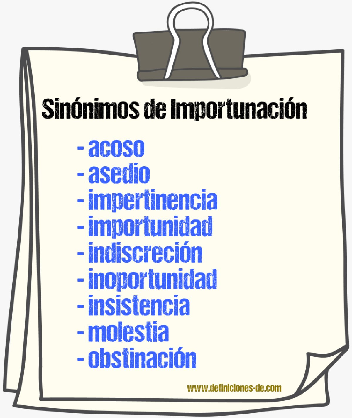 Sinnimos de importunacin