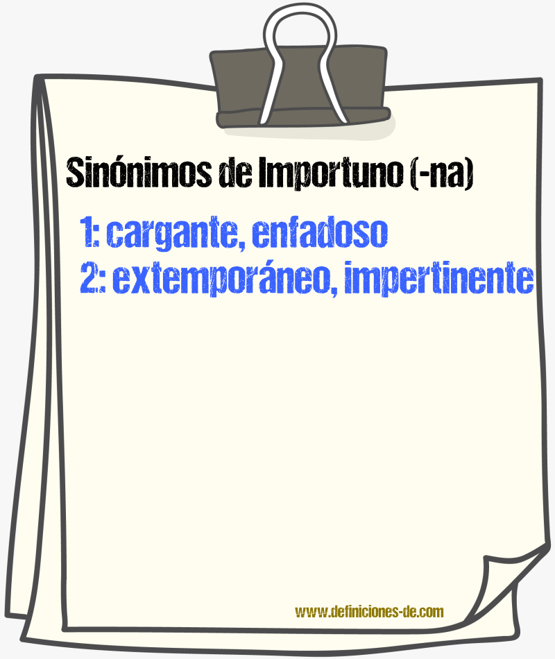 Sinnimos de importuno