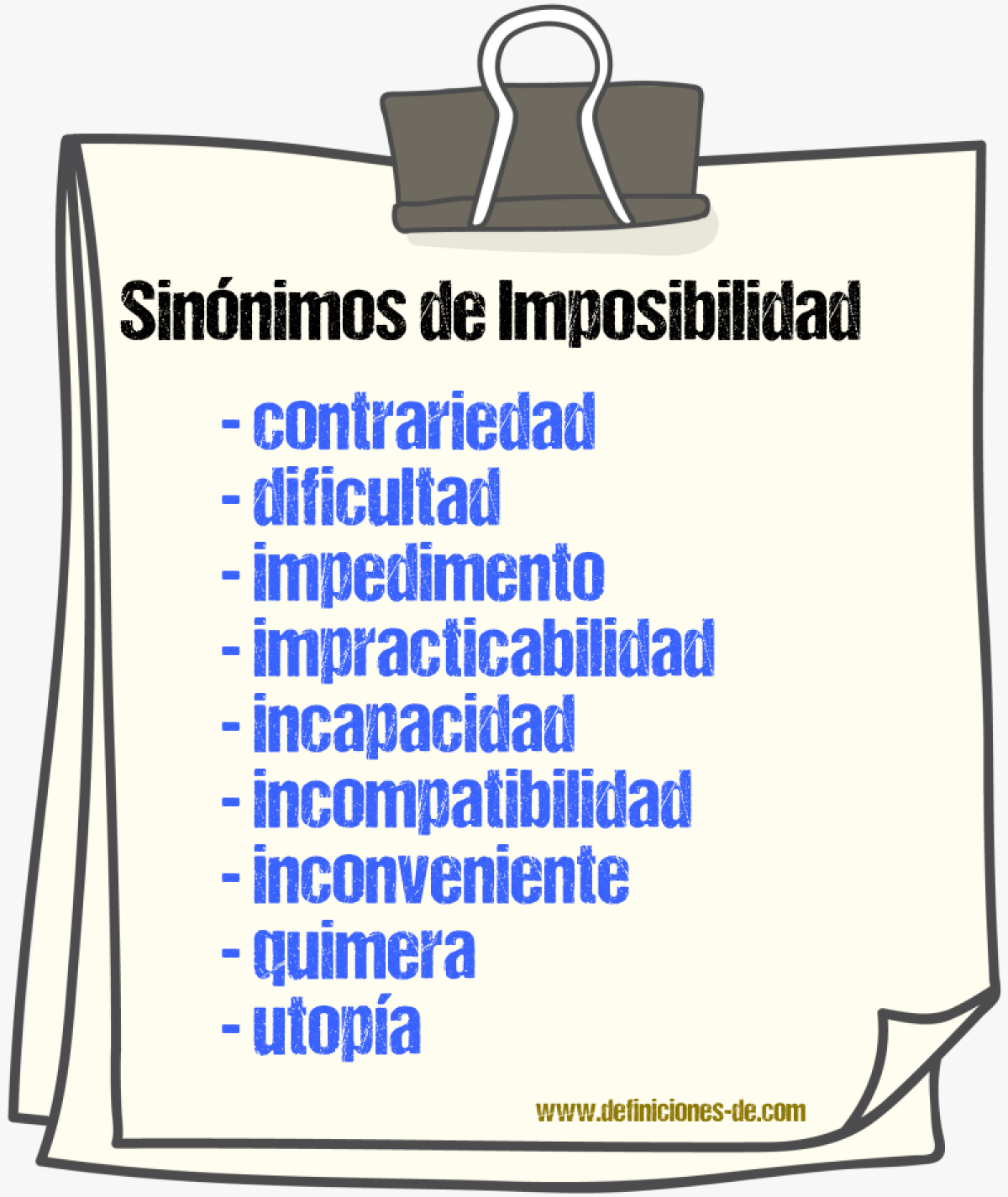 Sinnimos de imposibilidad