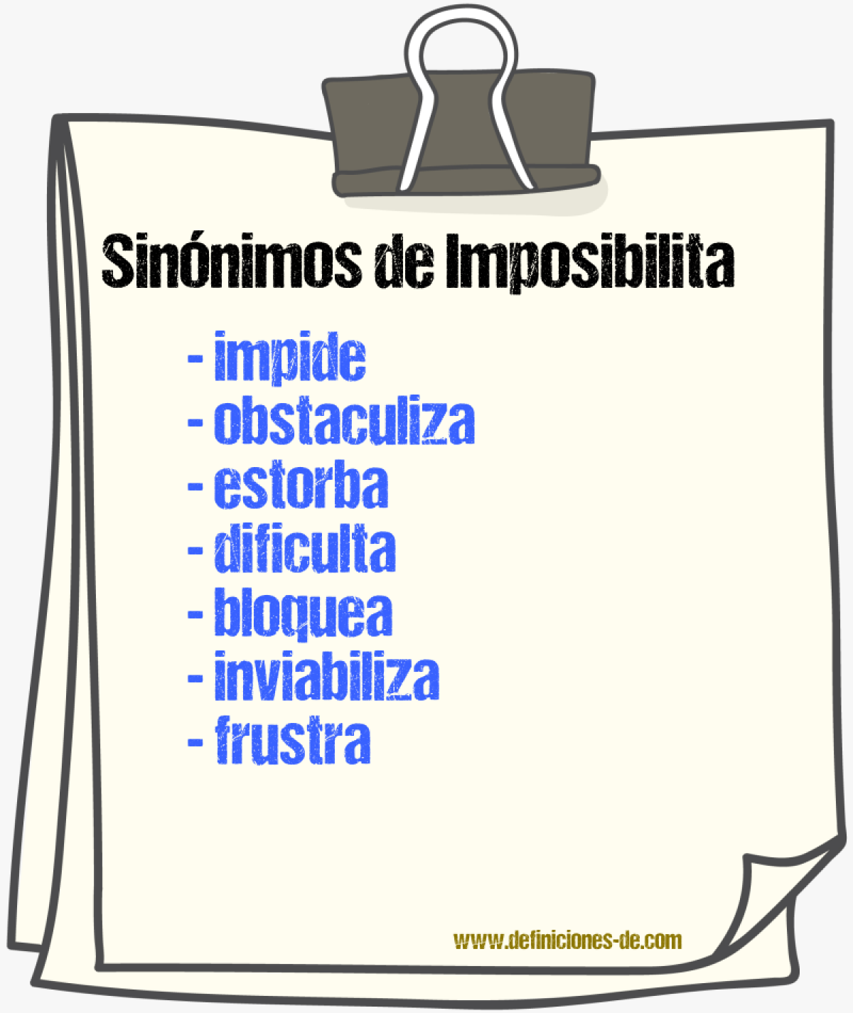 Sinónimos de imposibilita