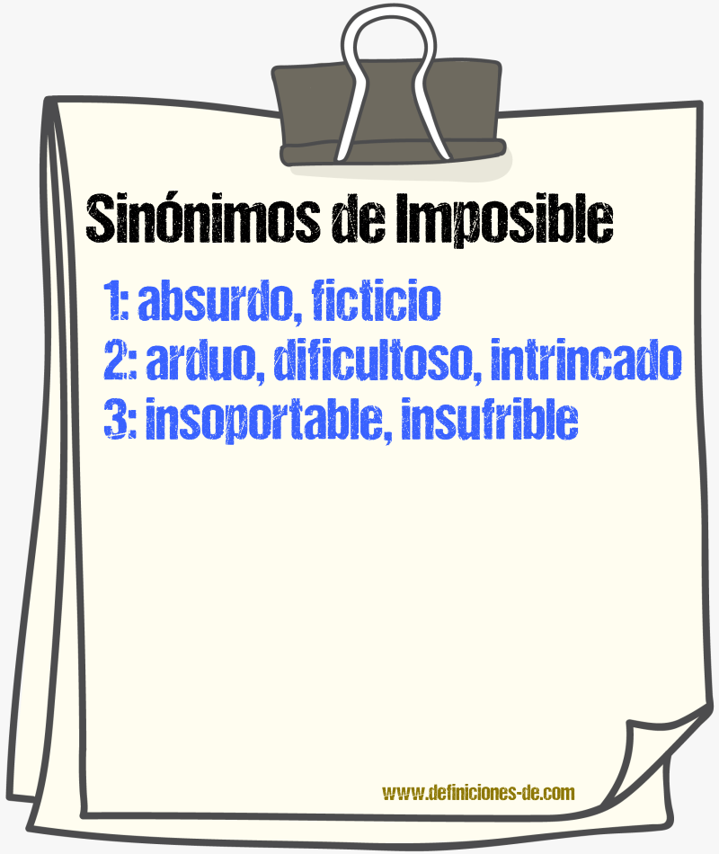 Sinnimos de imposible